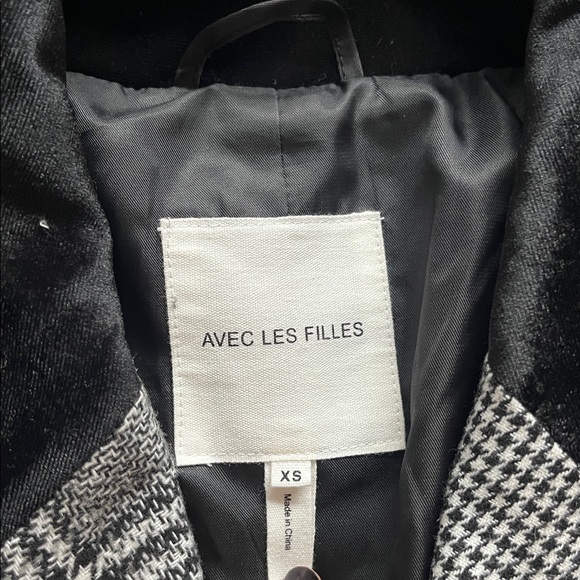 Avec Les Filles houndstooth blazer. Oversized. Size xs. Black. White. Pre-owned. - Picture 3 of 7